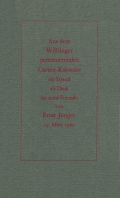 Ernst Jünger: 'Aus dem Wilflinger perennierenden Gartenkalender' (1980)
